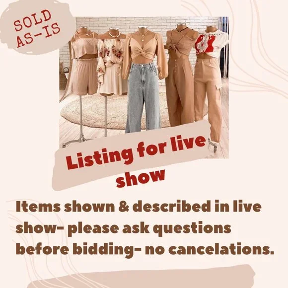 LIVE SHOW LISTING - Ask any questions before bidding. - Picture 1 of 1